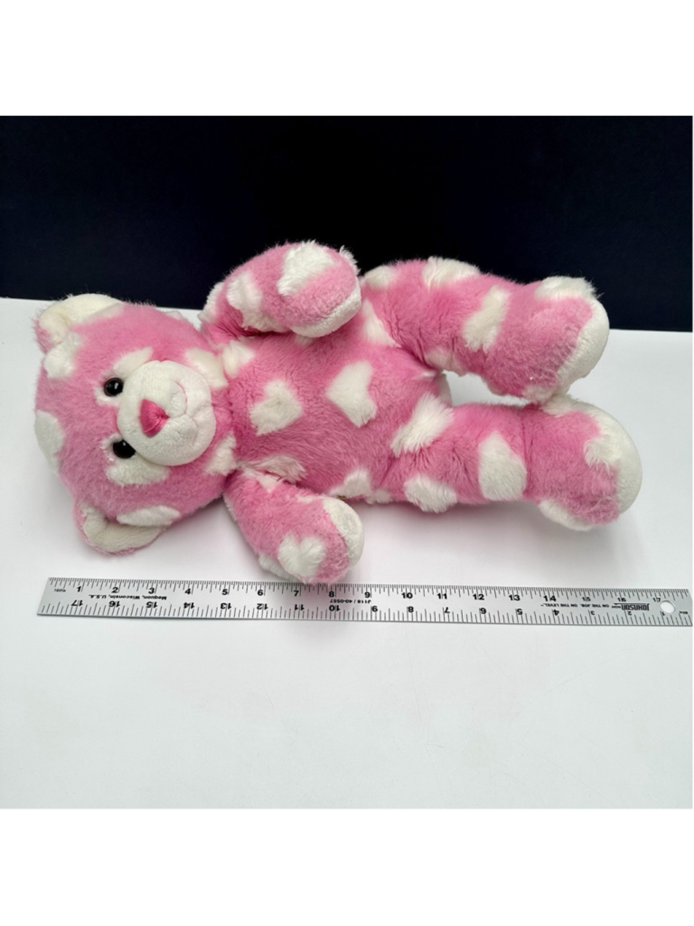 Vtg Build-A-Bear PINK KISSES Teddy Magnetic Hands Blowing Kisses Heart Plush 16" - Picture 10 of 11